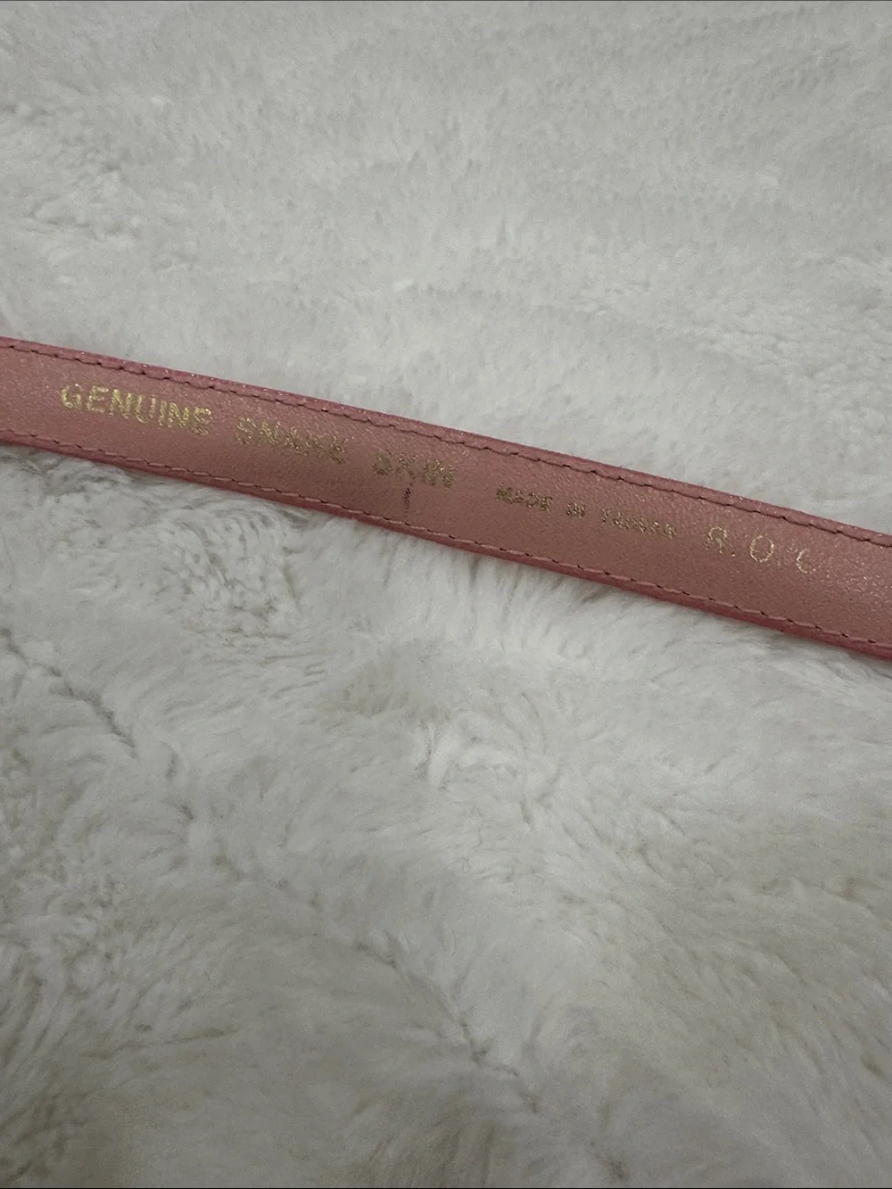 Vintage snakeskin Charter Club Slim Pink Belt with Gold-Tone Buckle - Picture 9 of 12
